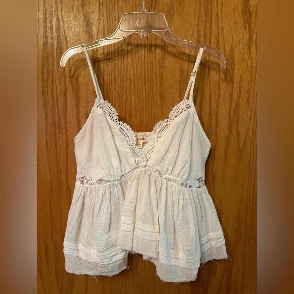 Cream Lace Detail Cami size S by Peach